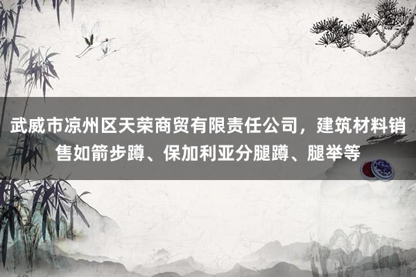 武威市凉州区天荣商贸有限责任公司,建筑材料销售如箭步蹲、保加利亚分腿蹲、腿举等