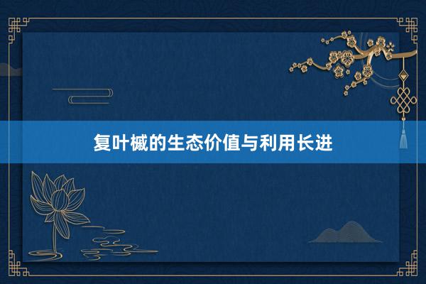 复叶槭的生态价值与利用长进